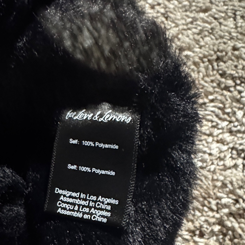 For Love and Lemons Black Fuzzy Cropped Cardigan - Picture 3 of 3